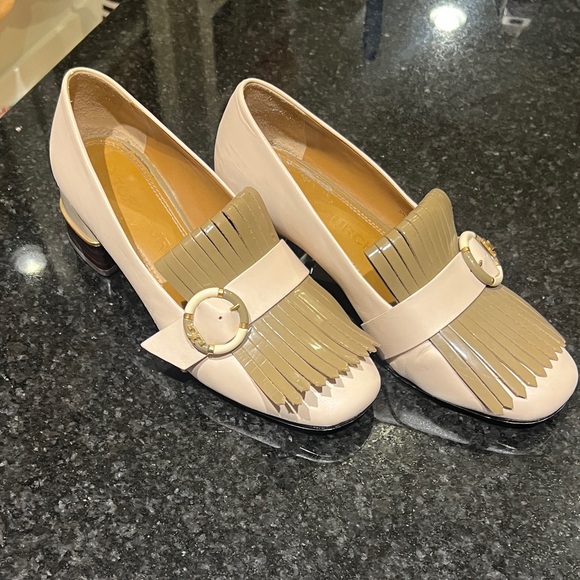 Tory Burch Cream and Tan Fringe Heels - Picture 5 of 6